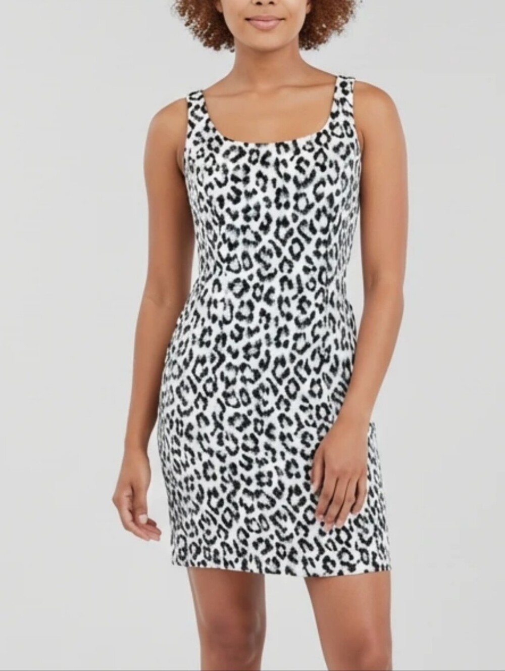 Isabella Demarco animal print sheath dress with silver lame threading Size 4